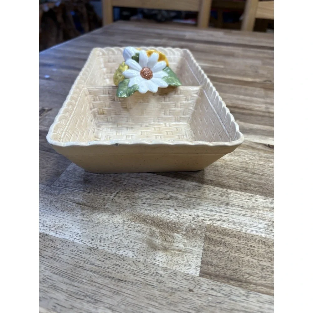 Vintage Basket Shaped Serving/Trinket Dish California Los Angeles Pottery Accent - Picture 7 of 12